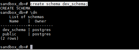 create schema